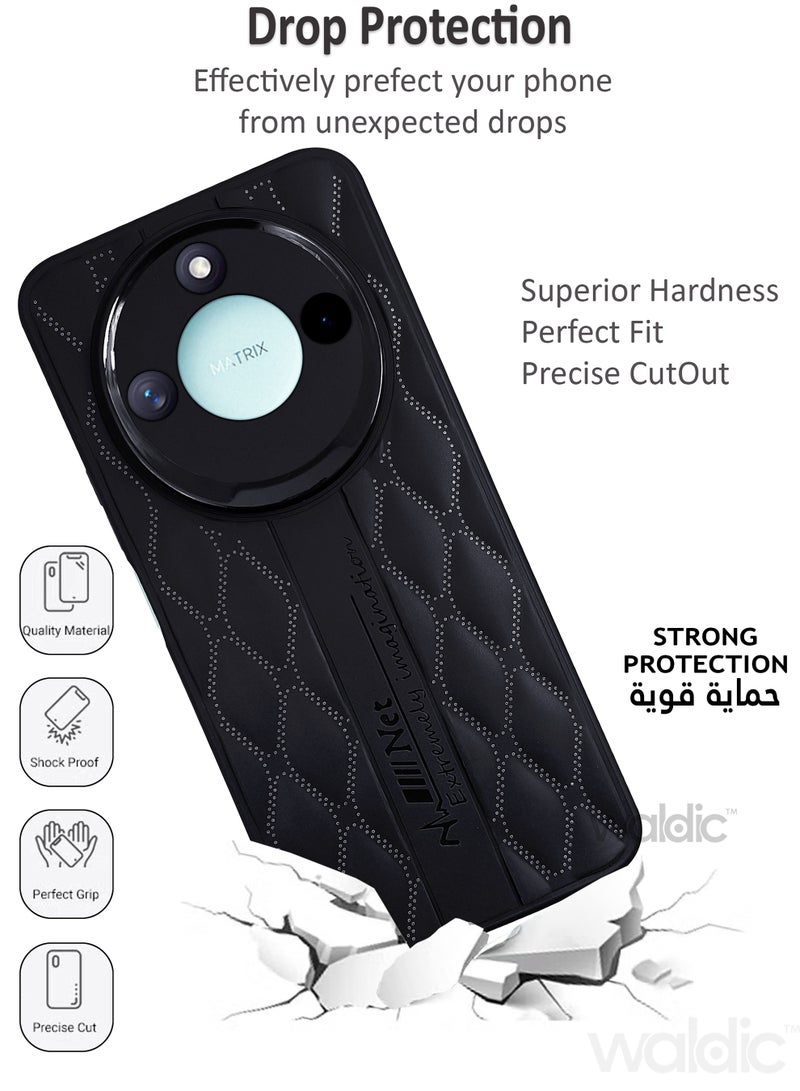 ولديك جراب فاخر لهاتف Honor X9C Smart  | غطاء سيليكون فاخر مصمم لهاتف Honor X9C Smart 5G | جراب Honor X9C Smart 5G، جراب خلفي رفيع واقٍ من السقوط والكاميرا لهاتف Honor X9C Smart 5G - أسود - Image 3